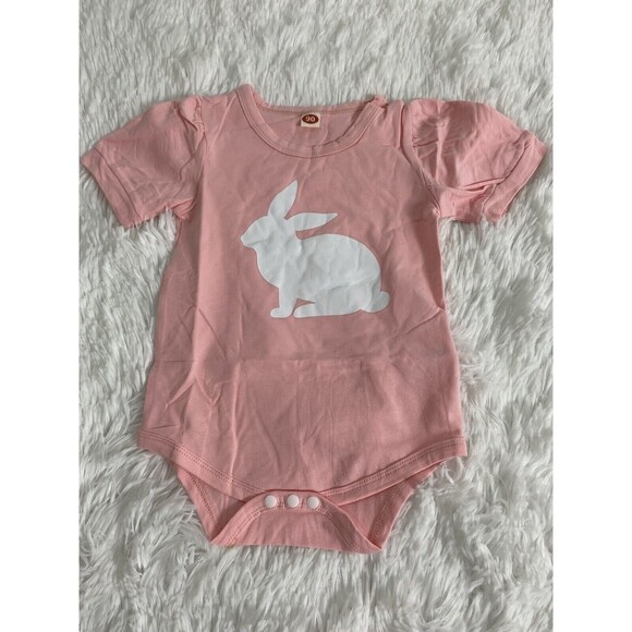 Infant Girls  Easter Outfit Bunnies 2 Pieces Size 9-18 Months Pink Flare - Picture 9 of 11